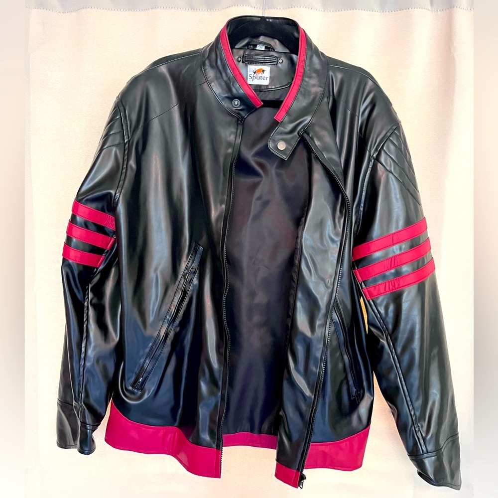 Men’s two toned faux leather jacket